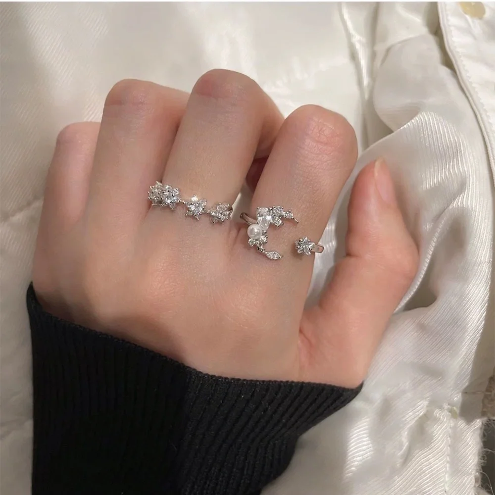 Silver ring duo, adjustable silver ring, cute ring, rings set - Picture 1 of 4